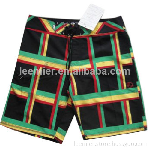New men's surfing plaid swim trunks